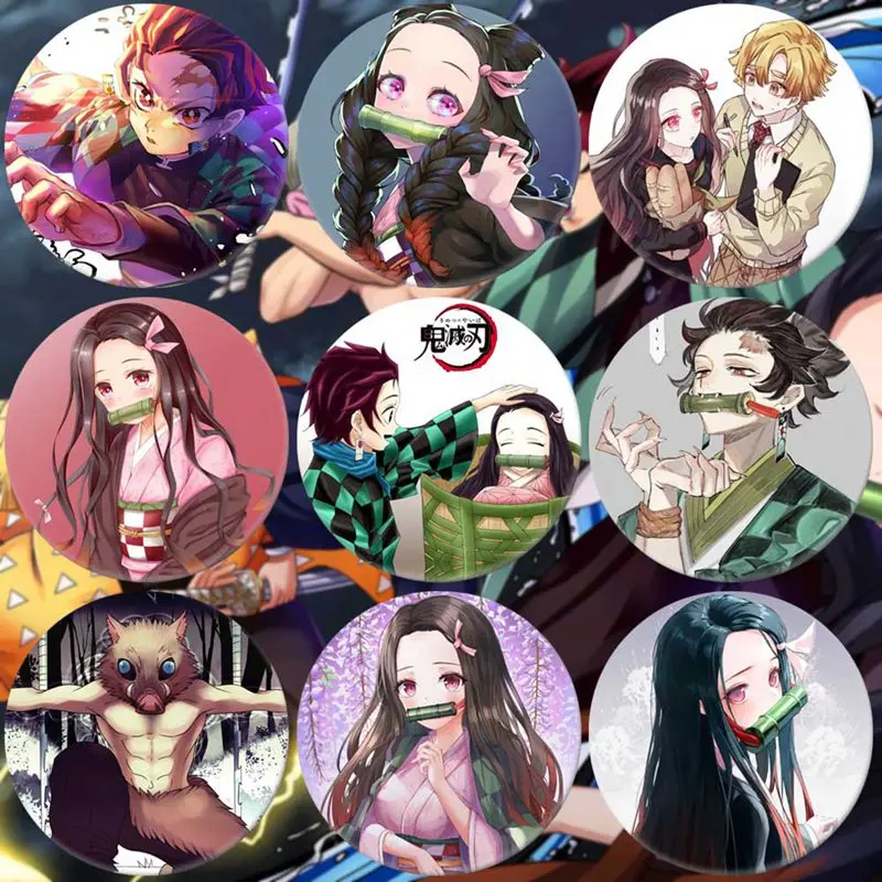 Lovely Anime Demon Slayer: Kimetsu no Yaiba Kamado Tanjirou Pin Button Brooch Badge New