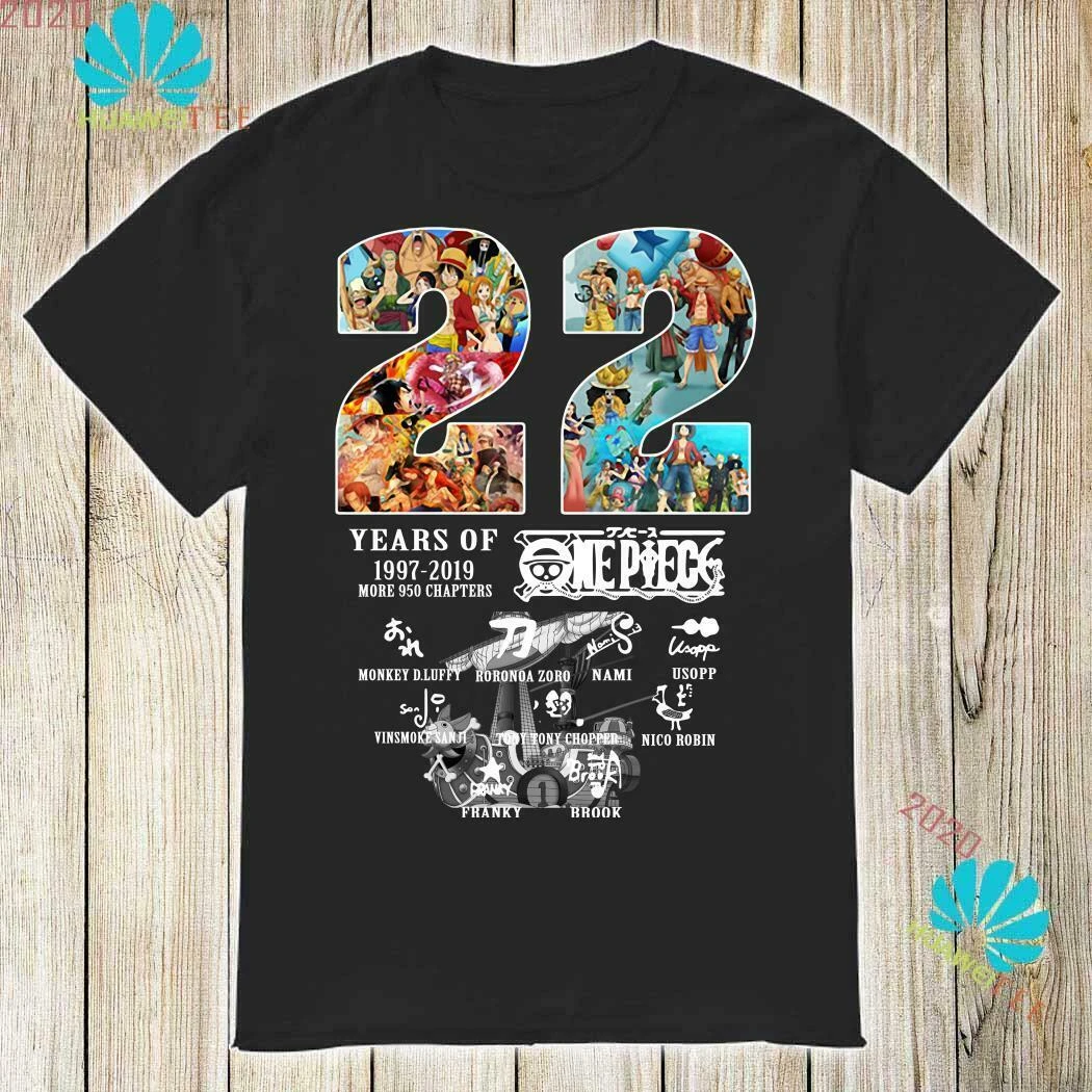 22 Years Of One Piece 1997 19 More 950 Chapters Signature Anime T Shirt Men T Shirts Aliexpress