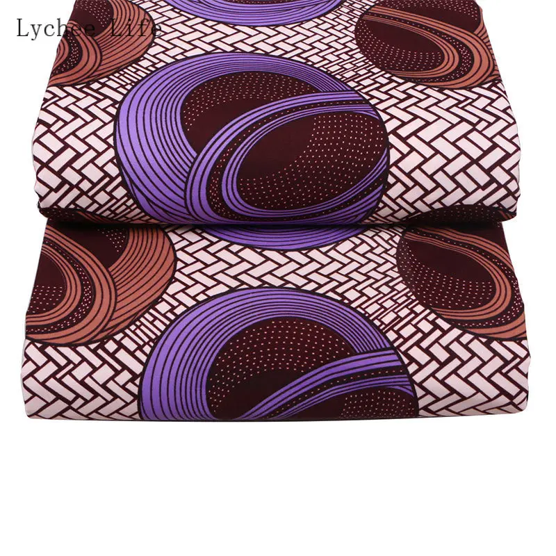 Lychee Life Анкара Африканский настоящий воск принт ткань круглый горошек узор швейная ткань для женщин вечернее платье изготовление ремесел