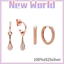 

Hot style 100%S925 Sterling Silver Pandora Long Earring Crystal for women's high quality DIY fashion wedding jewelry