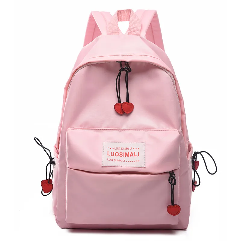 Водонепроницаемый Оксфорд рюкзак для женщин сердце дорожные сумки со шнурком для девочек-подростков школьный рюкзак для женщин рюкзаки преппи Mochila - Цвет: Pink