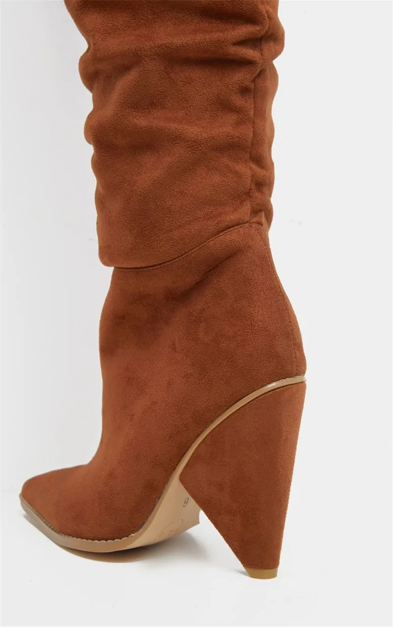 ASUMER hot over the knee thigh high boots women flock solid colors autumn winter Western boots woman high heel shoes