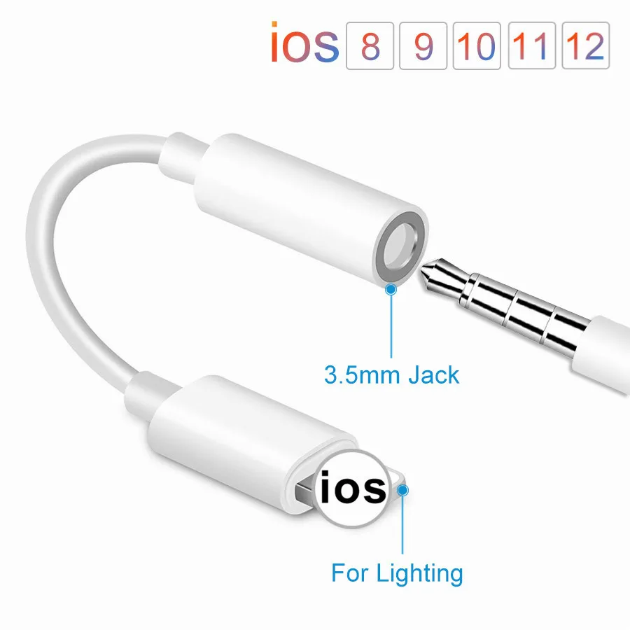 3,5 мм кабель аудио разъем для ios 10 7 конвертеров мобильный адаптер наушники плюс телефон Aux X аксессуары для наушников XR XS 8 Max