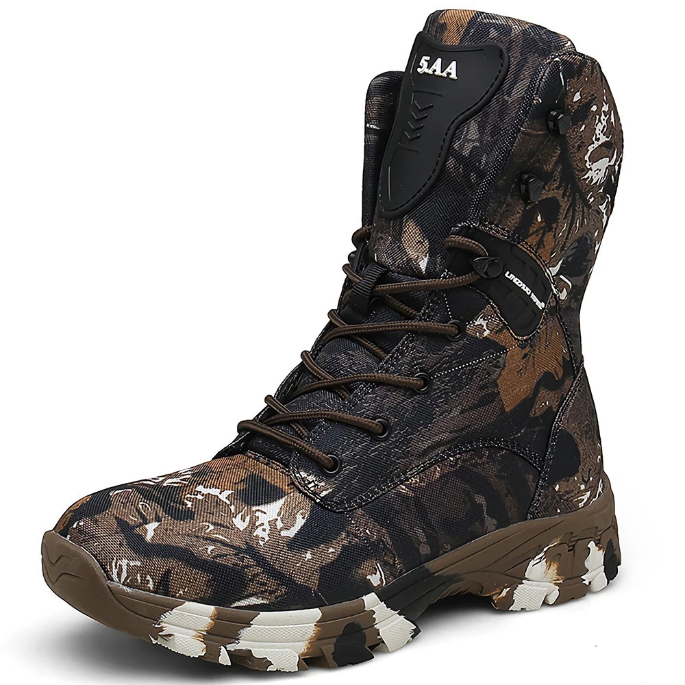 Military Tactical Mens Boots Camouflage Autumn Winter Leather