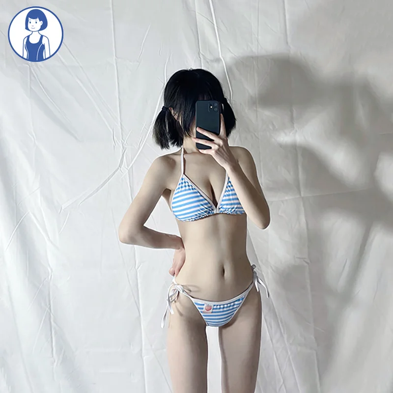 Cute Cotton Stripe Panties Briefs Japanese Style Anime Cosplay Bikini  Underwear