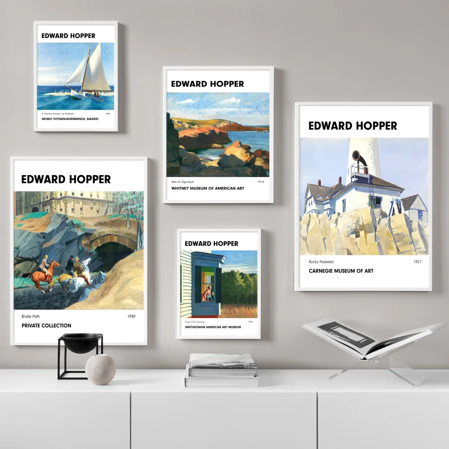 Edward Hopper Home Art Canvas Painting Boat Restaurant Pier Nordic Poster E Stampe Immagini Per Soggiorno Home Decor