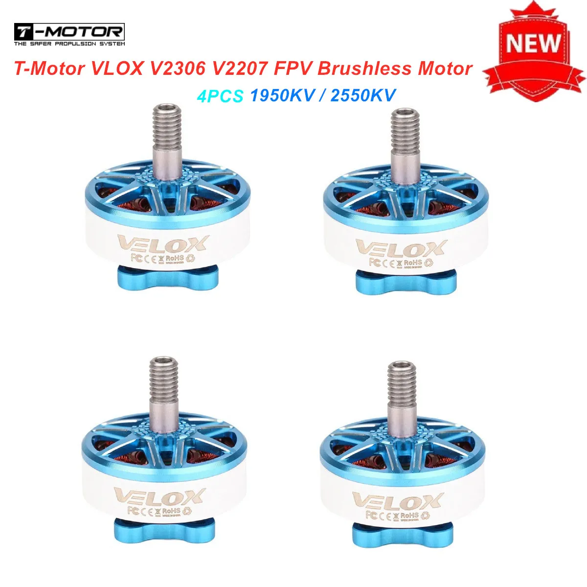 4PCS T-Motor VLOX V2306 V2207 1950KV 2550KV FPV Brushless Motor For 5inch FPV Racing Quadcopter Drone