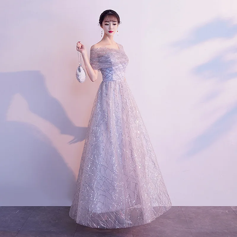 Bridesmaid Dress Women 2020 Spring New Banquet Noble Elegant Ladies Sexy Evening Dress One Shoulder Sequins Prom Party Dresses Bridesmaid Dress Women 2020 Spring New Banquet Noble Elegant Ladies Sexy Evening Dress One Shoulder Sequins Prom Party Dresses