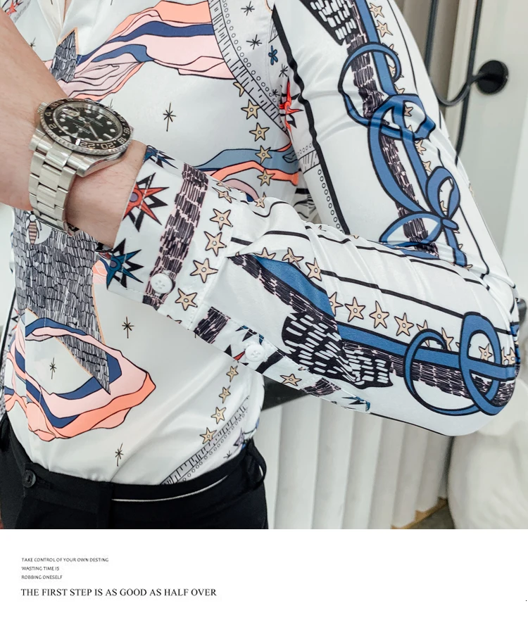Повседневная рубашка Slim Fit Мужская рубашка платье Вечерние смокинги Camiseta Masculina Корейская мужская одежда рубашка Мужская Уличная мода с