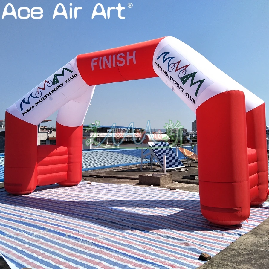 Red and White Inflatable Arch Start Finish Line 4 Legs Free Standing Archway for Advertising inflatable advertising arch
