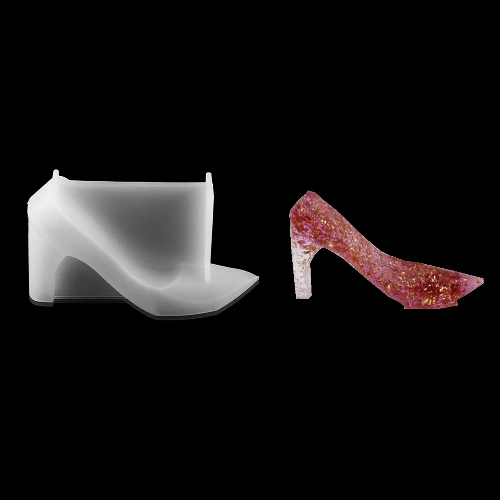 

1Pcs DIY Crystal High Heels Princess Shoe Resin Mold 3D High-heeled Shoes Casting Molds Jewelry Making Tool Mould for Decoration