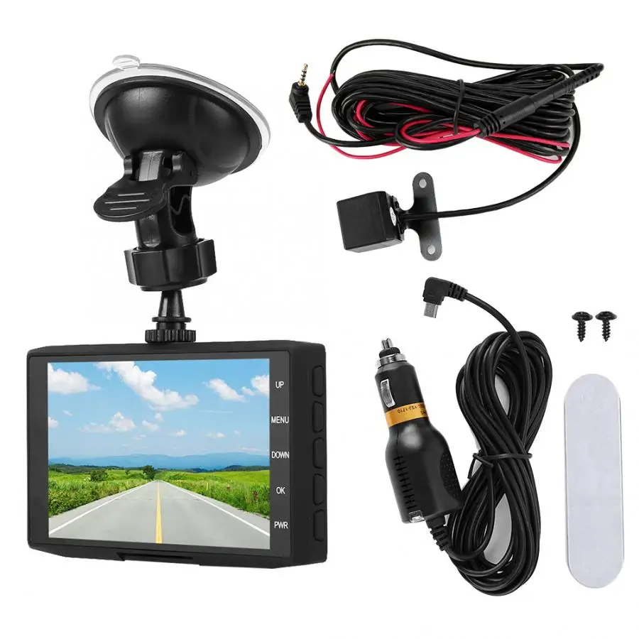 1080P HD 4,0 дюйма широкоугольный 3-полосный DVR рекордер парковочная петля видеокамера камера парковочная камера