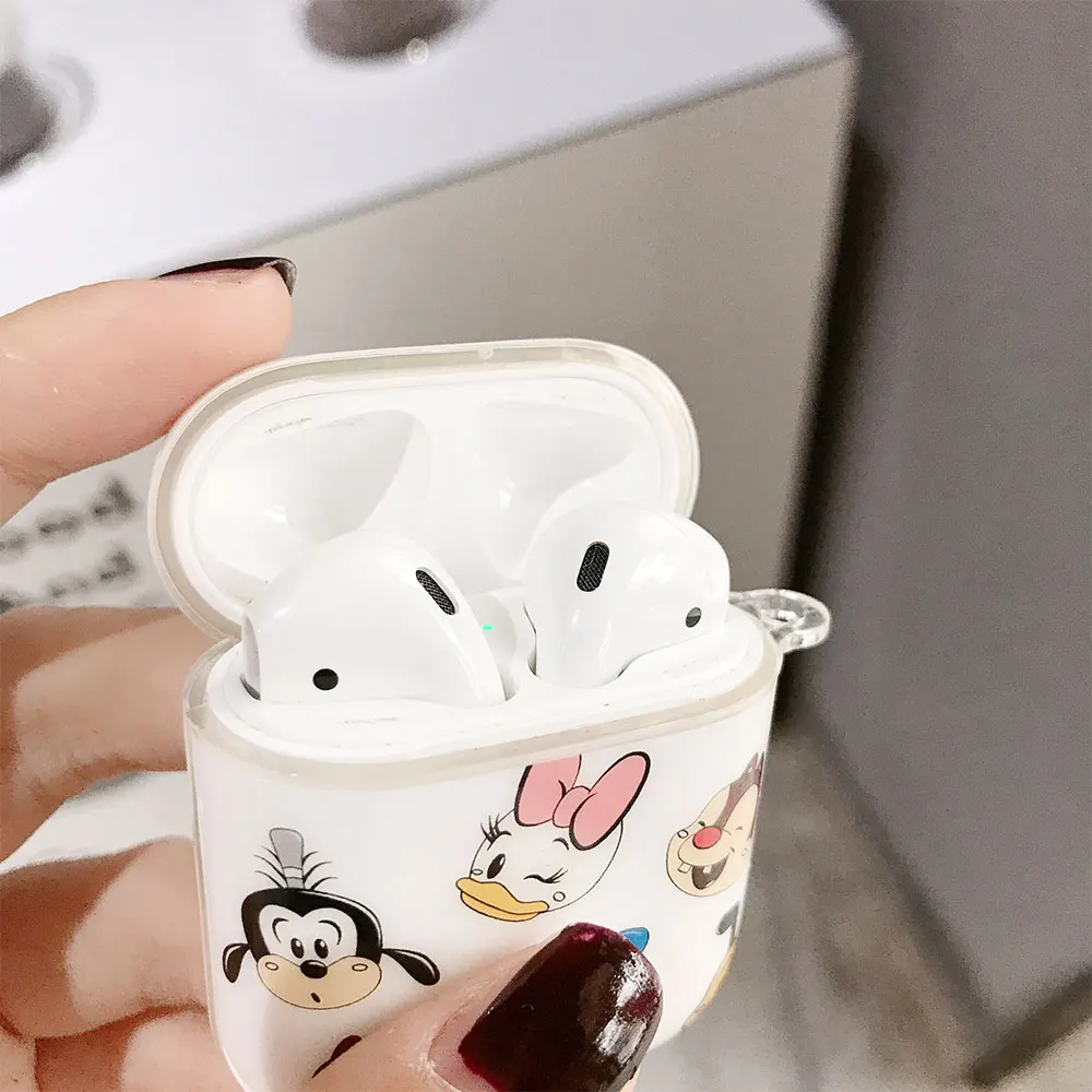 Милый прозрачный чехол-распылитель kawaii для Airpods Микки Минни Маус идеальный дизайн для Apple Airpods2 bluetooth чехол для наушников