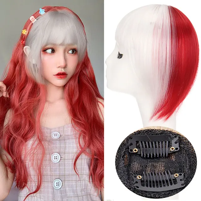 TALANG Neat Front Fringe Clip In  Hair Bangs  Hair Extensions Sweeping Side Blunt Bang Natural Black Brown Hairpieces 1