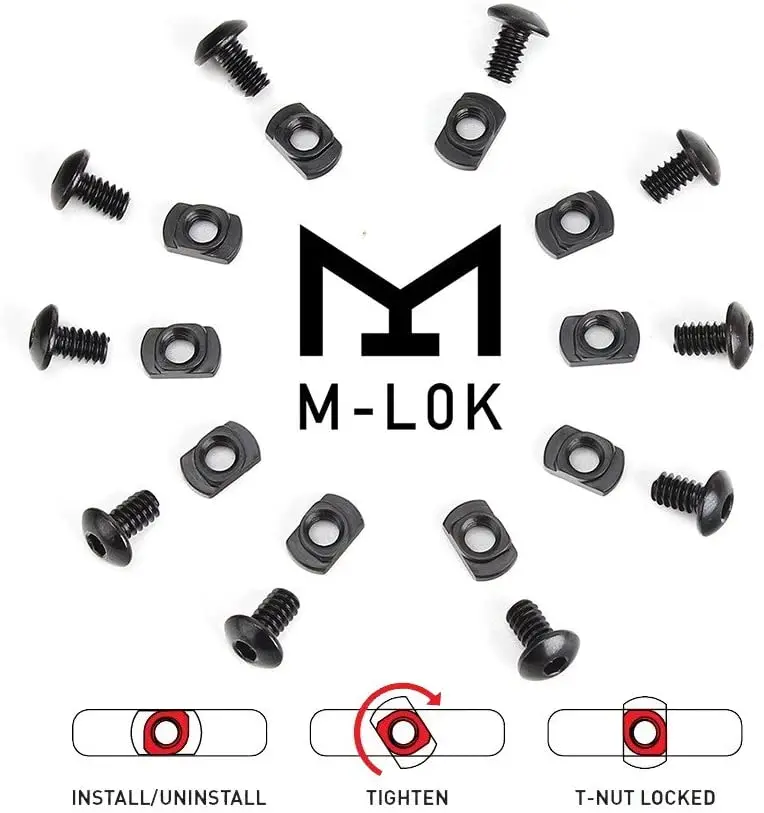 Screw Mlok Handguard Hunting-Gun-Accessories Rail-Sections M-LOK Nut for 10pcs/Lot Replacement