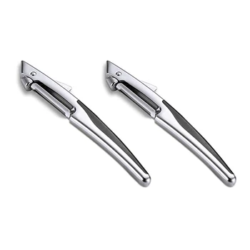 

2PCS Vegetable Peeler Shark Peeler for Kitchen Carrot and Potato Peeler with Rotating Straight Stainless Steel Slicer