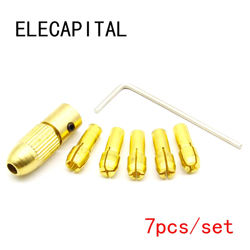 Di Alta Qualità Best Prezzo 7 Pz/Set 0.5-3 Millimetri Piccolo Elettrico Punta Del Trapano Pinza Micro Twist Drill Mandrino Set