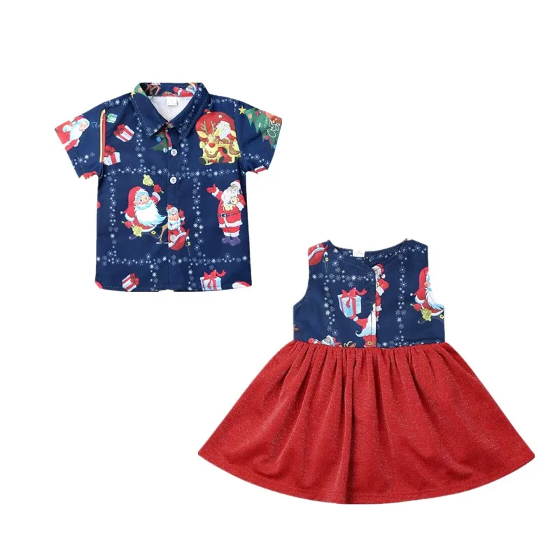 

1-6Y Toddler Kid Boys Girls Christmas Clothes Cartoon Santa Claus Short Sleeve Tops T shirts Xmas Gentleman Boys Costumes