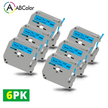 

6PK MK521 mk 521 Label Tape For Brother Label 9mm M Tape MK-521 Printer Ribbon Black on Blue For Brother P touch Label Maker
