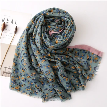 

Winter Fashion African Cotton Floral Tassel Viscose Shawl Scarf From Indian Women Print Warm Hijab and Wraps Muslim Sjaal