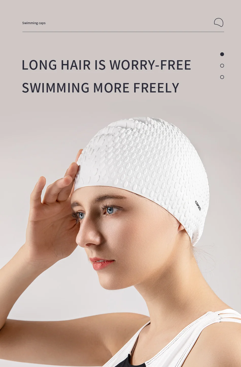 Summer Pure Color Particle Swimming Cap High Elastic Silicone Waterproof Ears Protection Swim Pool Hat for Men Women Adults