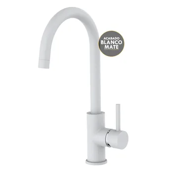 

Kibath faucet monomando high spout NIE matte white color. Total height from the base 36,5 cm. Sinks or tall sinks