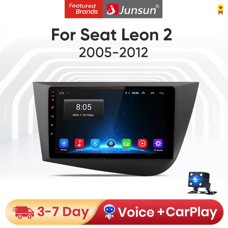 Junsun V14+64G carplay android auto магнитола 2дин андройд For VW Seat Leon 2 2005-2012 автомагнитола