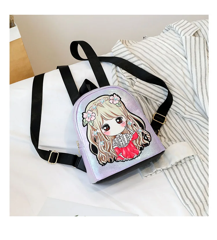 Cartoon Princess Backpack Casual Children GIRL'S School Bag Pearl Backpack Mini Japanese Korean Double Back