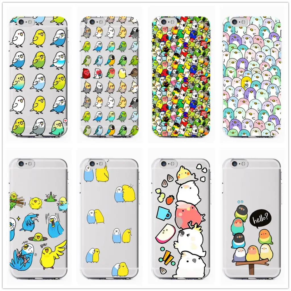 

Chubby Cockatiels Parrotlets Hello parrot bird new Fashion Soft Clear Phone Case Cover For iPhone 7 6 6S 8Plus 5S X XS XR XSMax