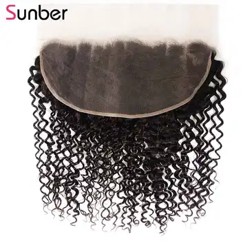 

Sunber Hair Preuvian Curly 13x6 Frontal Hair 8-18 inch Free Part Remy Hair Extension 130% density Closure Hair