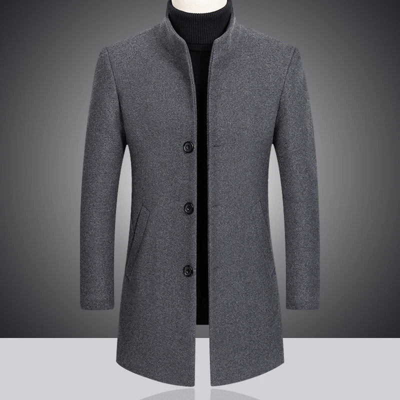 

Fashion Overcoat Men Windbreaker Wool Coat Male Jacket Plus Size 3-4xl Trench Stand Thick Warm Topcoat Collar Slim Casual Parka