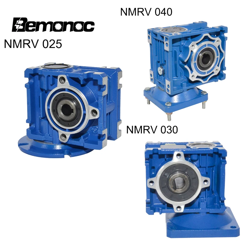 1PC New Speed Reducer NMRV025 Gearbox 56B14 Blue//Grey Ratio 1:7.5-100