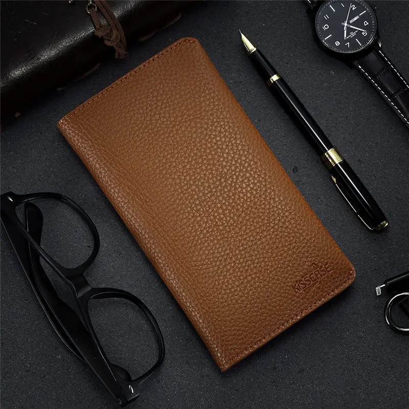 Brown Прочный Флип Ретро из искусственной кожи чехол для iPhone 8/7/6 S/6 Plus " дюймов Личи узор отделения для карт бизнес кнопка телефон сумка - Цвет: Brown