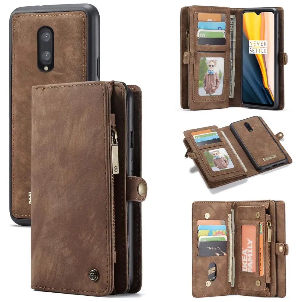 

For One Plus 7 Phone Case 2-in-1 Detachable Leather Wallet Cover Case for OnePlus 7 Pro Case Soft TPU Back Shell Capa