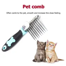 Расческа из нержавеющей стали для питомцев, очиститель меха, собак, щенков, кошек, триммер для волос, инструмент для удаления грабли, гребень для ухода за домашними животными