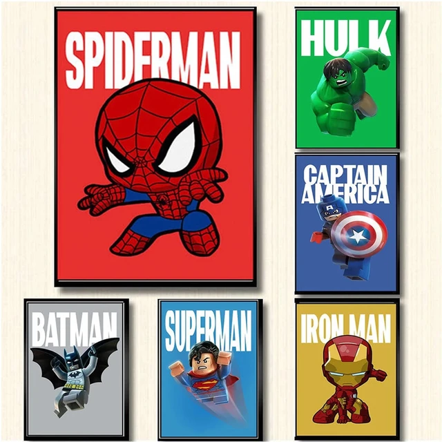 Marvel Avengers Canvas Print Wall Art | Superhero Poster Kids Avengers -  Cartoon - Aliexpress