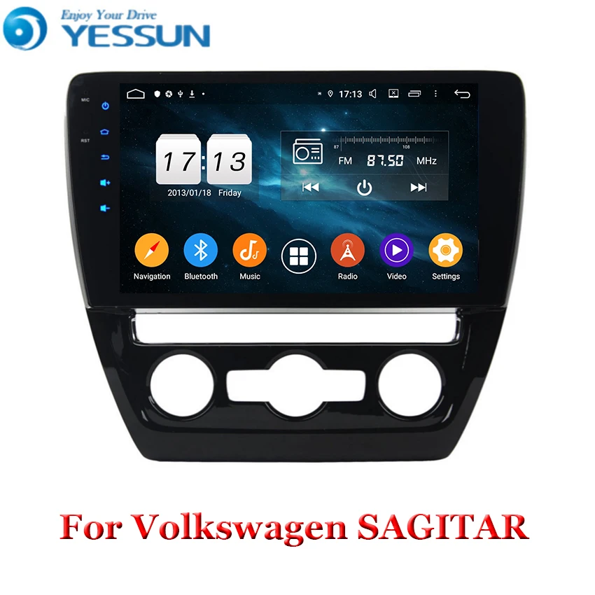Discount 2din Car GPS Radio Multimedia Player For Volkswagen SAGITAR 2012 2013 2014 2015 Android 9 10.1" Wifi Head Unit 1