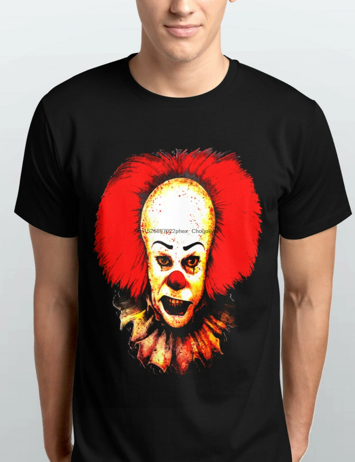 BRAND NEW PENNYWISE CREEPY IT MOVIE KILLER CLOWN YOU'LL FLOAT TOO BLACK T SHIRT | Мужская одежда