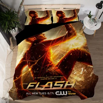 

DC Comics 3D Printed bedding set The Flash Duvet Covers Pillowcases Superhero Justice League comforter bedding sets bedclothes