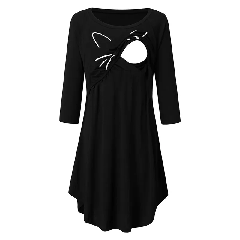 Пижама для кормящих матерей ночная рубашка 2020 Милая одежда грудью кошек Vestidos