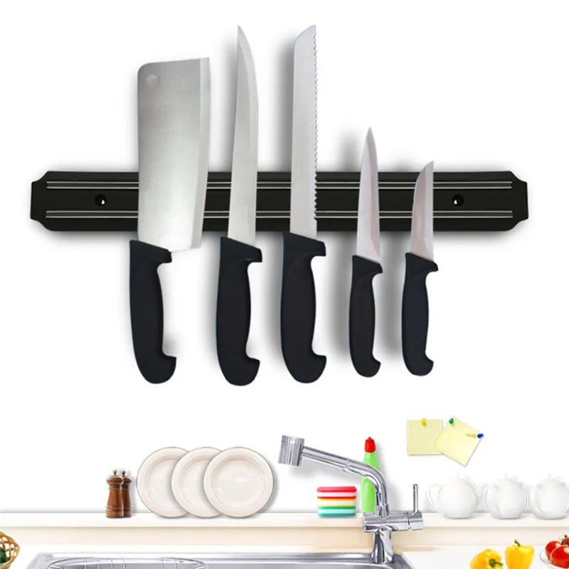 Strong Permanent Magnetic Wall Mounted Knife Magnet Bar Holder Chef Knife Display Rack Strip Storage Holder Kitchen Organizer