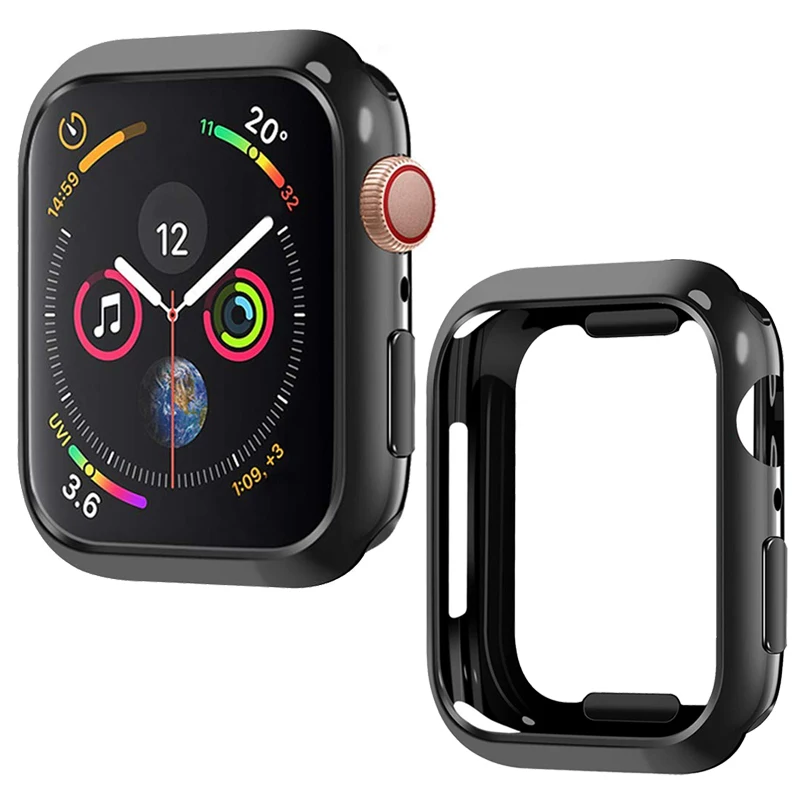 Чехол Laforuta для Apple Watch Series 4 чехол 44 мм 40 черный ультратонкий защитный из ТПУ iWatch