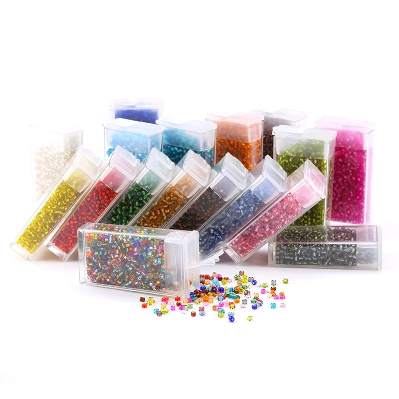 

1000pcs/lot 2mm Irrigation Silver Glass Seed Beads Czech seed beads DIY Bracelet Necklace For Jewelry making Jewelry findings