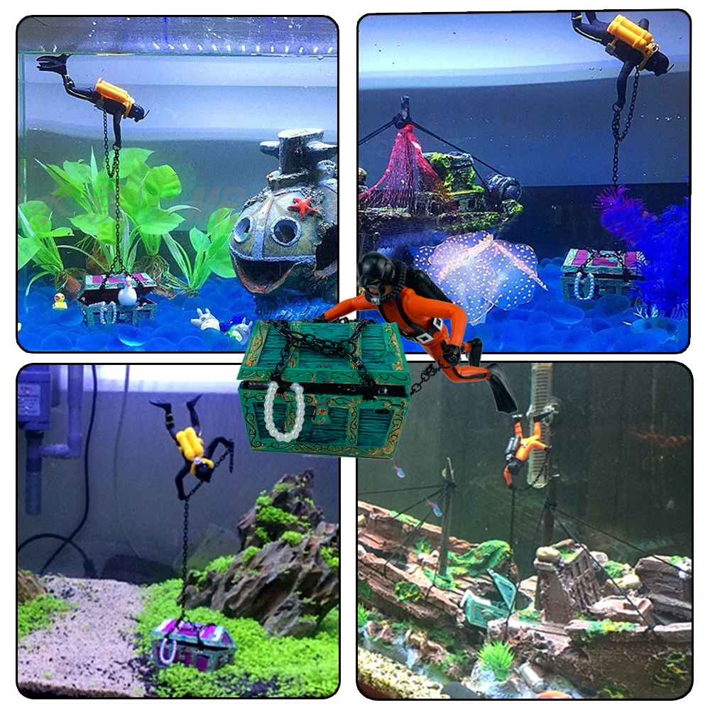 Action Aquarium Ornament Sea Treasure  Aquarium Decorations Accessories -  Aquarium - Aliexpress