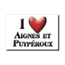 AIGNES ET PUYPÉROUX aimant aimant plat NORMANDIE (16) France aimant frigo SOUVENIR j'aime cadeau