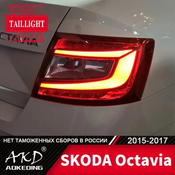 

For Car SKODA Octavia Tail Lamp 2015-2017 LED Fog Lights Day Running Light DRL Tuning Car Accessories Octavia Tail Lights