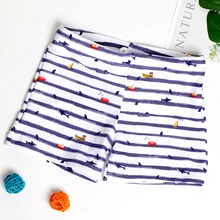 Плавки для мальчиков от 5 до 12 лет, летние пляжные шорты Плавки в полоску с рисунком акулы, купальный костюм для мальчиков, ST012