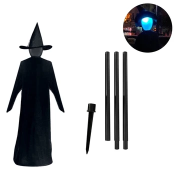 

Set of 3 Light-Up Witches Halloween Yard Decorations with LED Lights