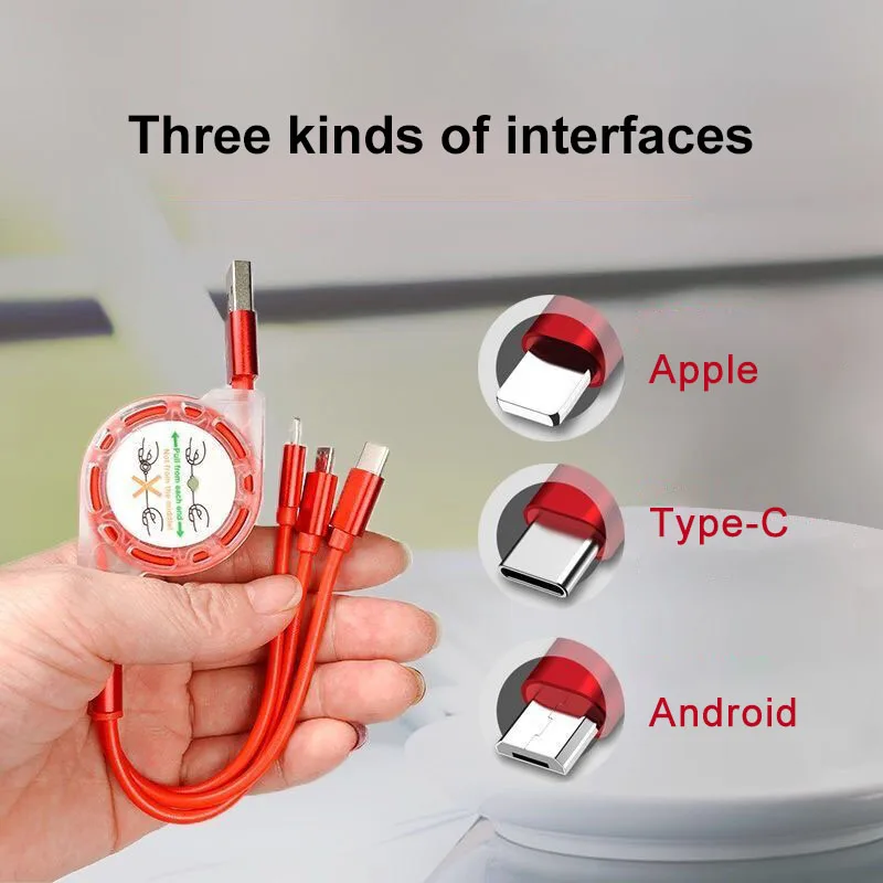 USB cable FLOVEME 3 in 1 USB Cable For Lightning Type C Micro USB Fast Charging Cable For iPhone 14 Charger Android Phones Quick Charge
