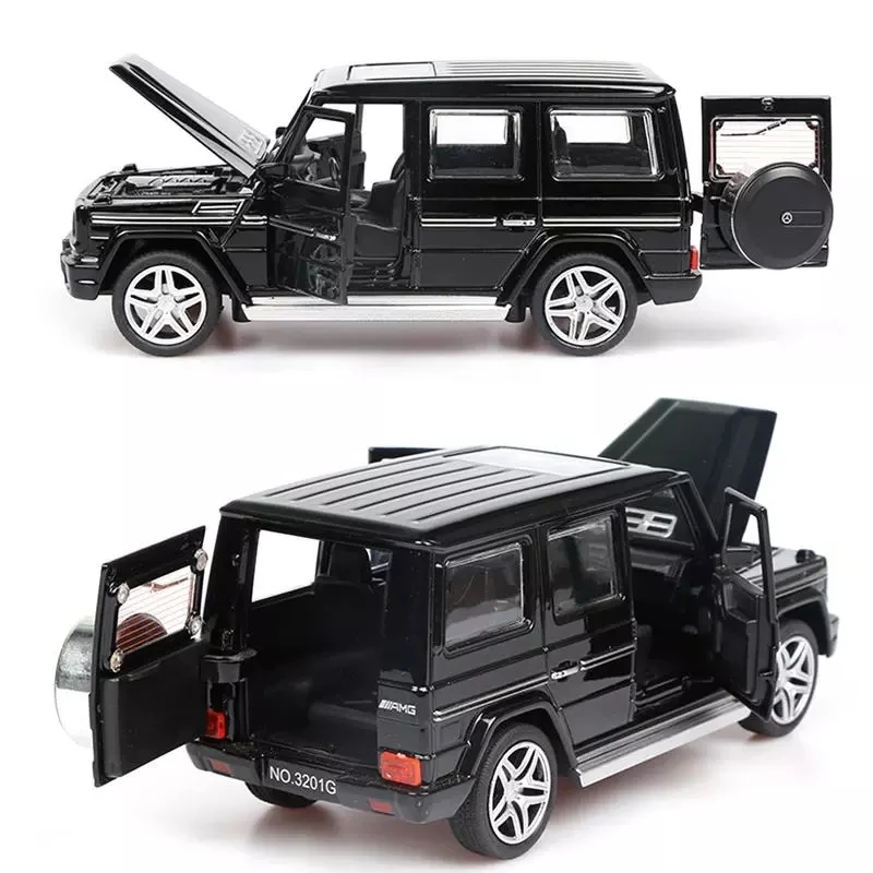 

G63 Black Alloy Model Simulation Model Boy Toy Birthday Gift for Boy Race Car Toy1:36 Pull Back Sounds Light Open Doors Boy Toys